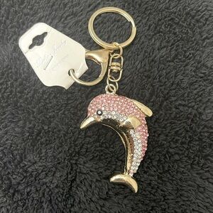Rhinestone Dolphin purse charm/key charm NWT